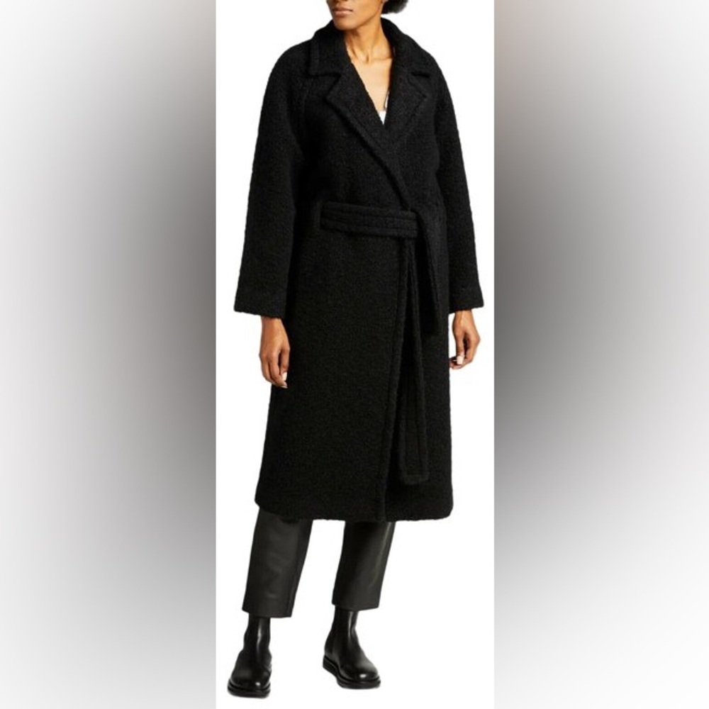 Ganni teddy wrap coat long